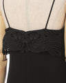 Triacetate Embroidery Camisole Dress - black × black