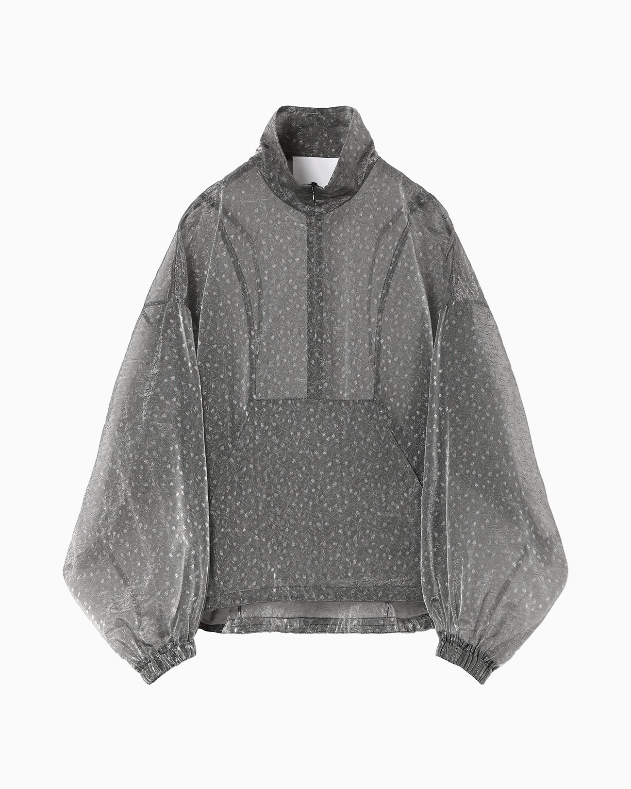 Floral Jacquard Sheer Anorak - black - Mame Kurogouchi