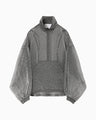 Floral Jacquard Sheer Anorak - black