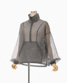 Floral Jacquard Sheer Anorak - black