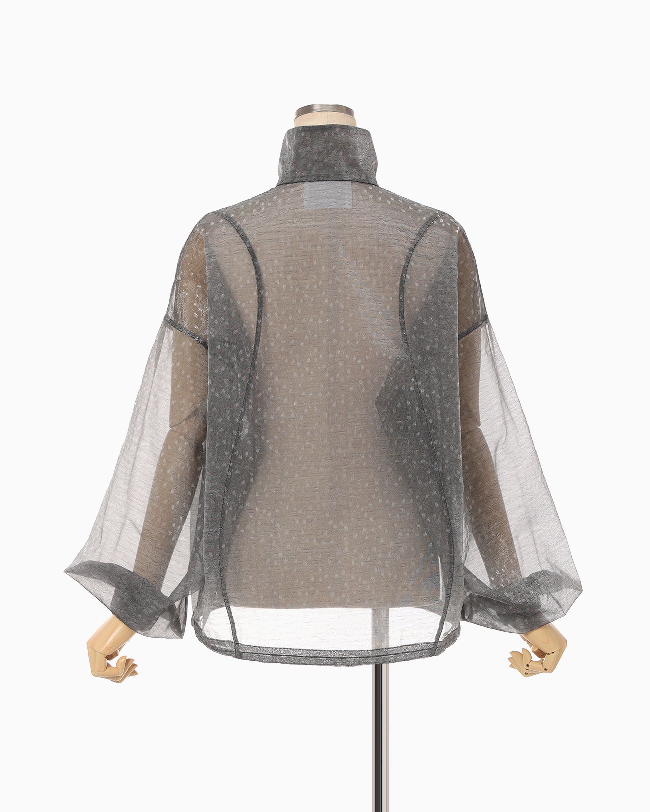 Floral Jacquard Sheer Anorak - black - Mame Kurogouchi