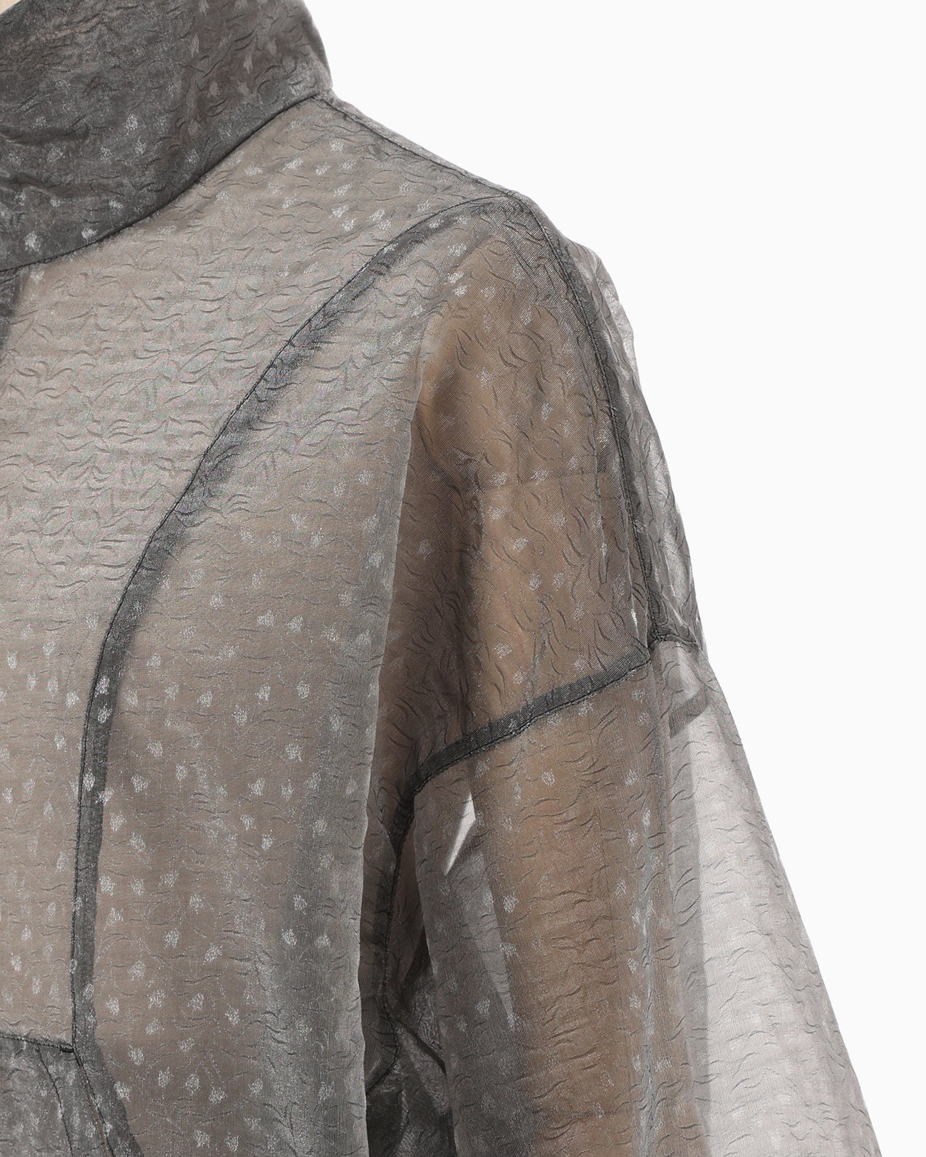 Floral Jacquard Sheer Anorak - black - Mame Kurogouchi
