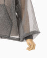 Floral Jacquard Sheer Anorak - black