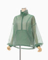 Floral Jacquard Sheer Anorak - green