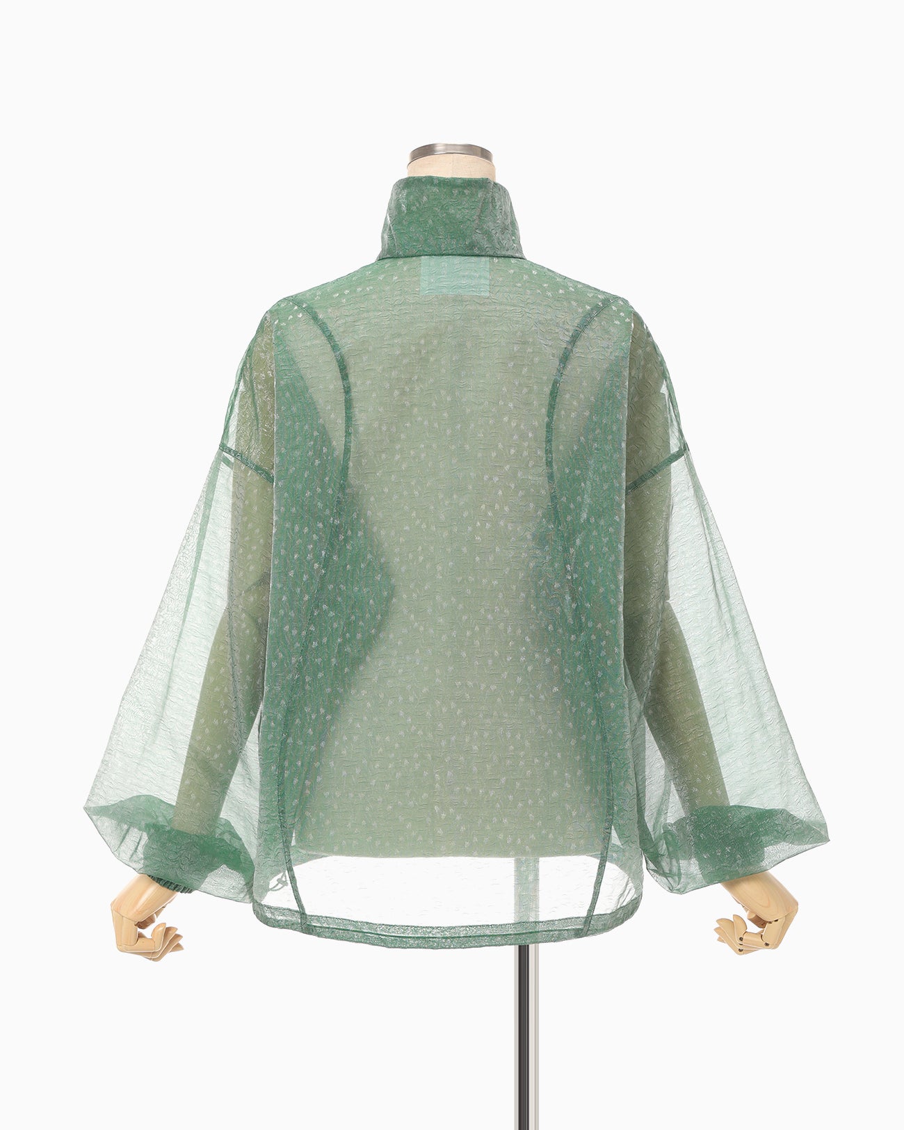Floral Jacquard Sheer Anorak - green - Mame Kurogouchi