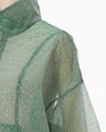Floral Jacquard Sheer Anorak - green