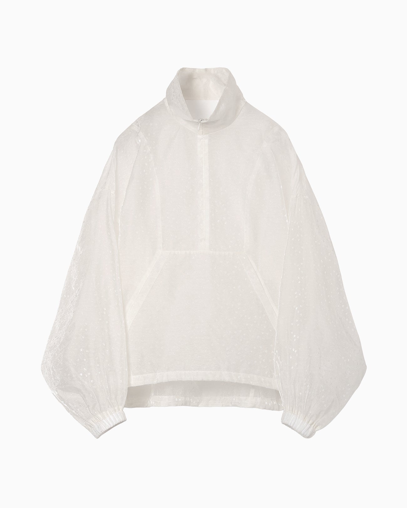 Floral Jacquard Sheer Anorak - white - Mame Kurogouchi