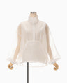 Floral Jacquard Sheer Anorak - white