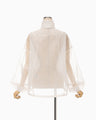 Floral Jacquard Sheer Anorak - white