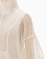 Floral Jacquard Sheer Anorak - white
