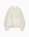 Arabesque Jacquard Short Jacket - white