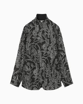 Washi Print Sheer Jacket - black