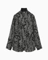 Washi Print Sheer Jacket - black
