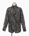 Washi Print Sheer Jacket - black