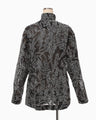 Washi Print Sheer Jacket - black