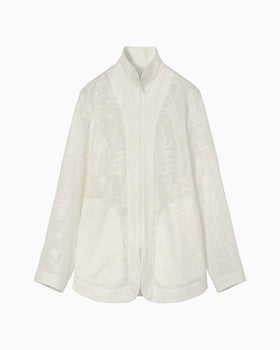 Washi Print Sheer Jacket - white