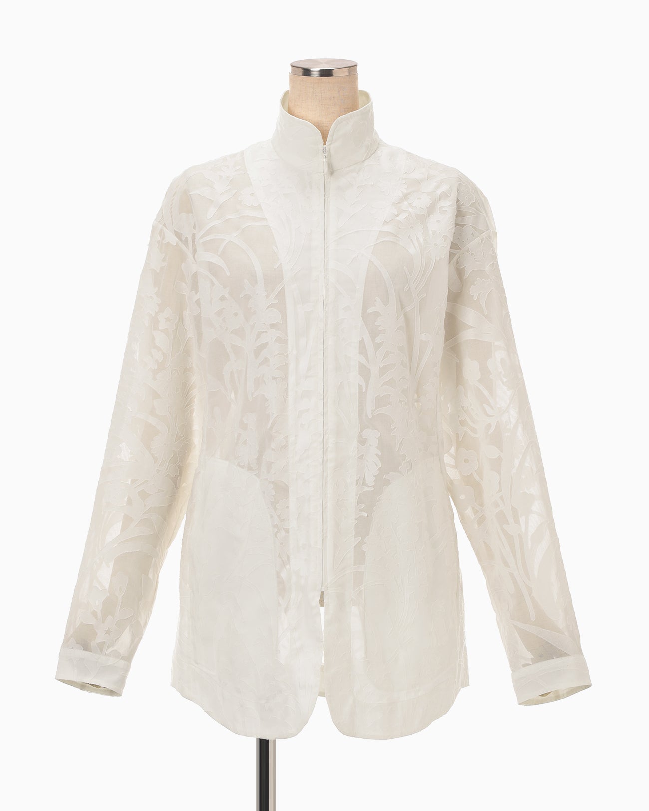 Washi Print Sheer Jacket - white - Mame Kurogouchi