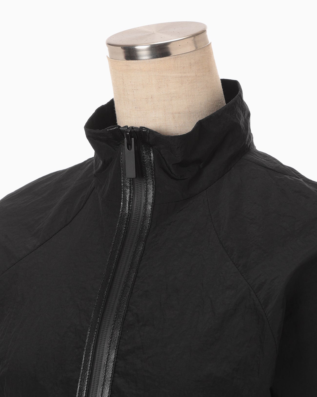 Nylon Short Jacket with Cording Embroidery Detail - black - Mame