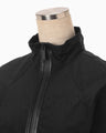 Nylon Short Jacket with Cording Embroidery Detail - black
