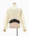 Nylon Short Jacket with Cording Embroidery Detail - ecru