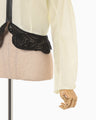 Nylon Short Jacket with Cording Embroidery Detail - ecru