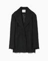 All-Over-Fringe Oversized Jacket - black