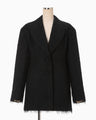 All-Over-Fringe Oversized Jacket - black