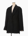 All-Over-Fringe Oversized Jacket - black