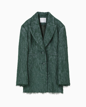 All-Over-Fringe Oversized Jacket - green