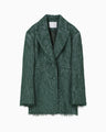 All-Over-Fringe Oversized Jacket - green