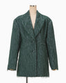 All-Over-Fringe Oversized Jacket - green