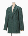 All-Over-Fringe Oversized Jacket - green