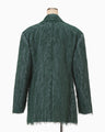 All-Over-Fringe Oversized Jacket - green