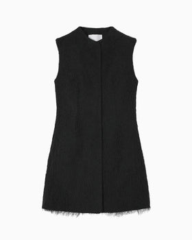 All-Over-Fringe Vest - black