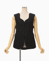 Floral Jacquard Quilting Vest - black