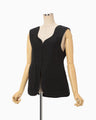 Floral Jacquard Quilting Vest - black