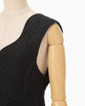 Floral Jacquard Quilting Vest - black