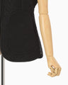 Floral Jacquard Quilting Vest - black
