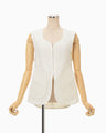 Floral Jacquard Quilting Vest - ecru