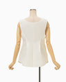 Floral Jacquard Quilting Vest - ecru