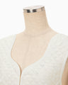 Floral Jacquard Quilting Vest - ecru