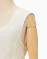 Floral Jacquard Quilting Vest - ecru