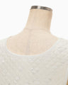 Floral Jacquard Quilting Vest - ecru