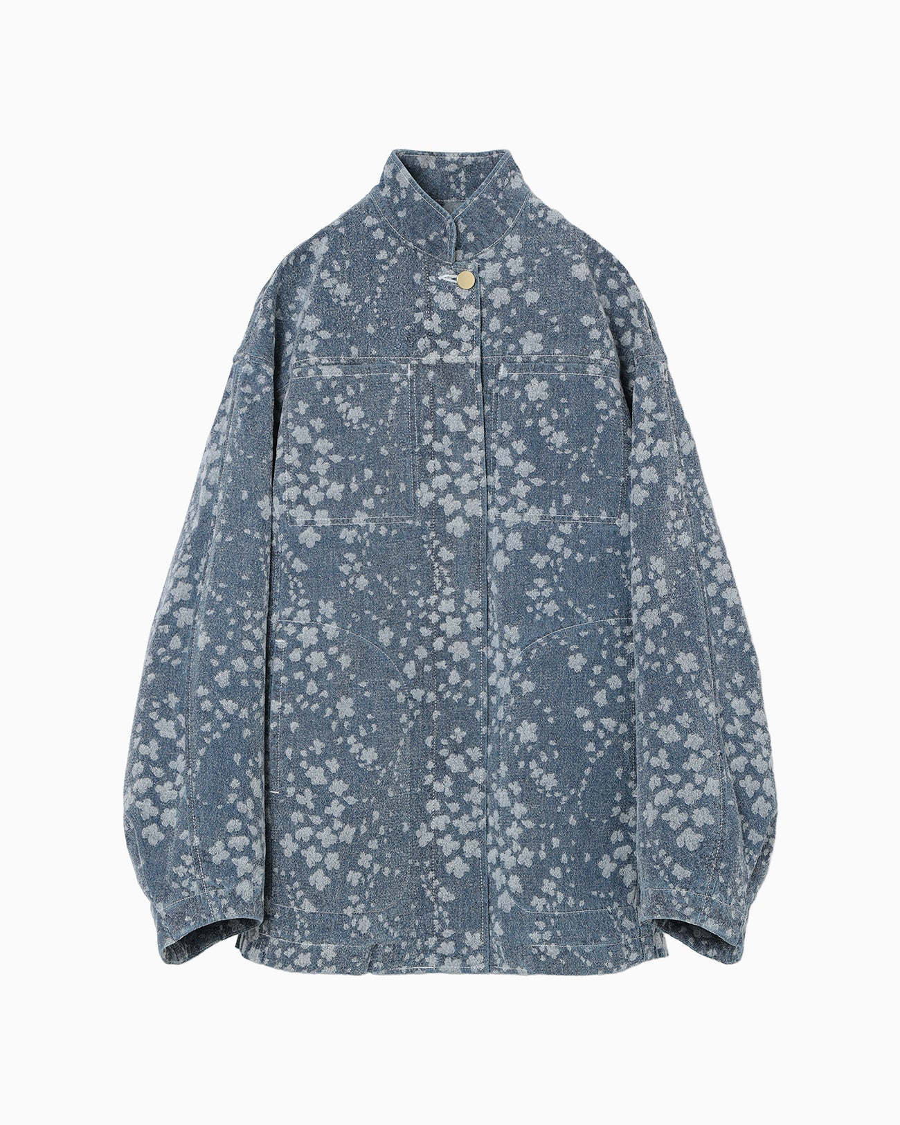 Floral Jacquard Denim Jacket - blue - Mame Kurogouchi