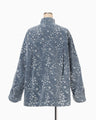 Floral Jacquard Denim Jacket - blue