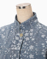Floral Jacquard Denim Jacket - blue