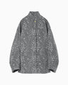 Floral Jacquard Denim Jacket - grey