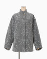 Floral Jacquard Denim Jacket - grey
