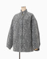 Floral Jacquard Denim Jacket - grey