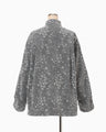 Floral Jacquard Denim Jacket - grey